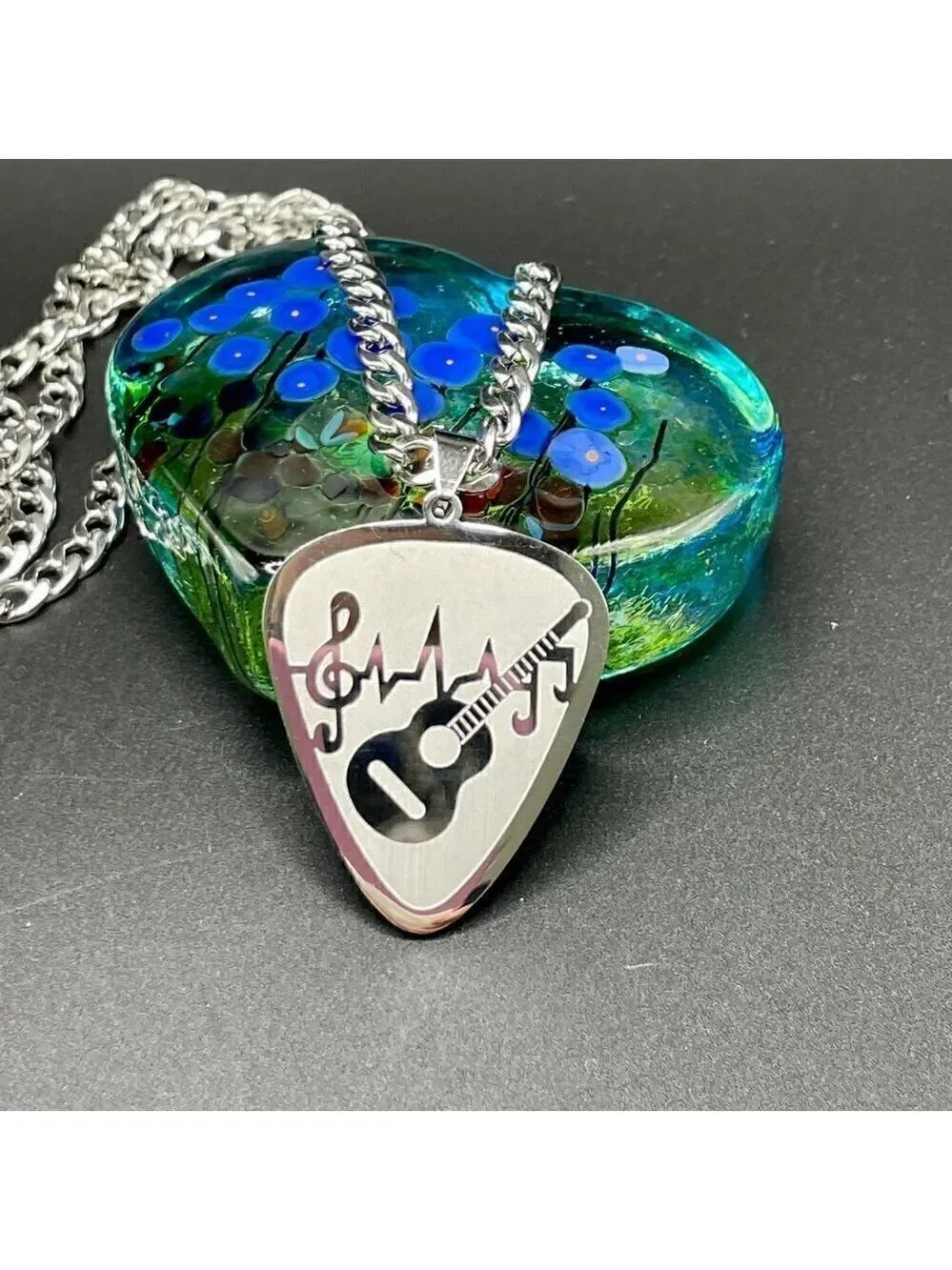 Heavy Guitar Pick Rocker Necklace #1253